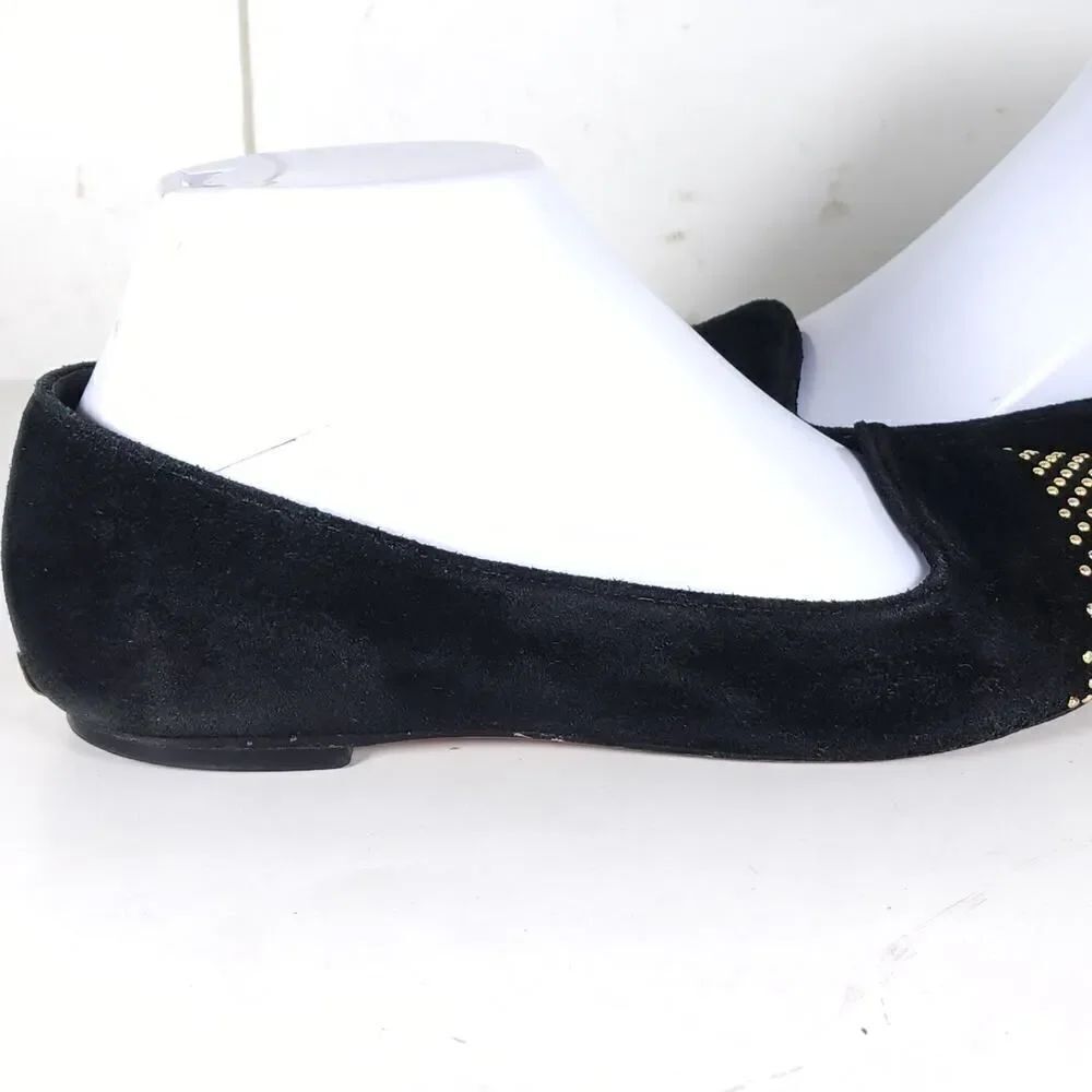 Loeffler Randall Women's Mo US 7,5B Black Suede Studded Slip On Flats Shoes - Picture 10 of 16